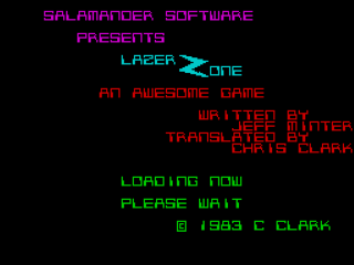 Laser Zone title screen for ZX Spectrum